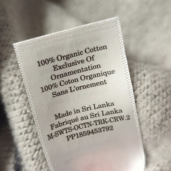 Everlane Organic Cotton Grey Track Crewneck Sweatshirt Men's Small Neutral NWT - Picture 5 of 6